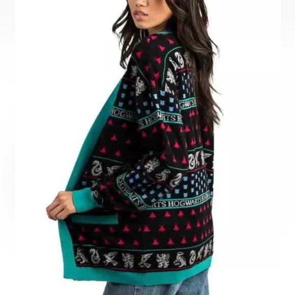 NWT Bioworld Harry Potter Hogwarts House Holiday Cardigan Sz L & XL - Picture 4 of 11